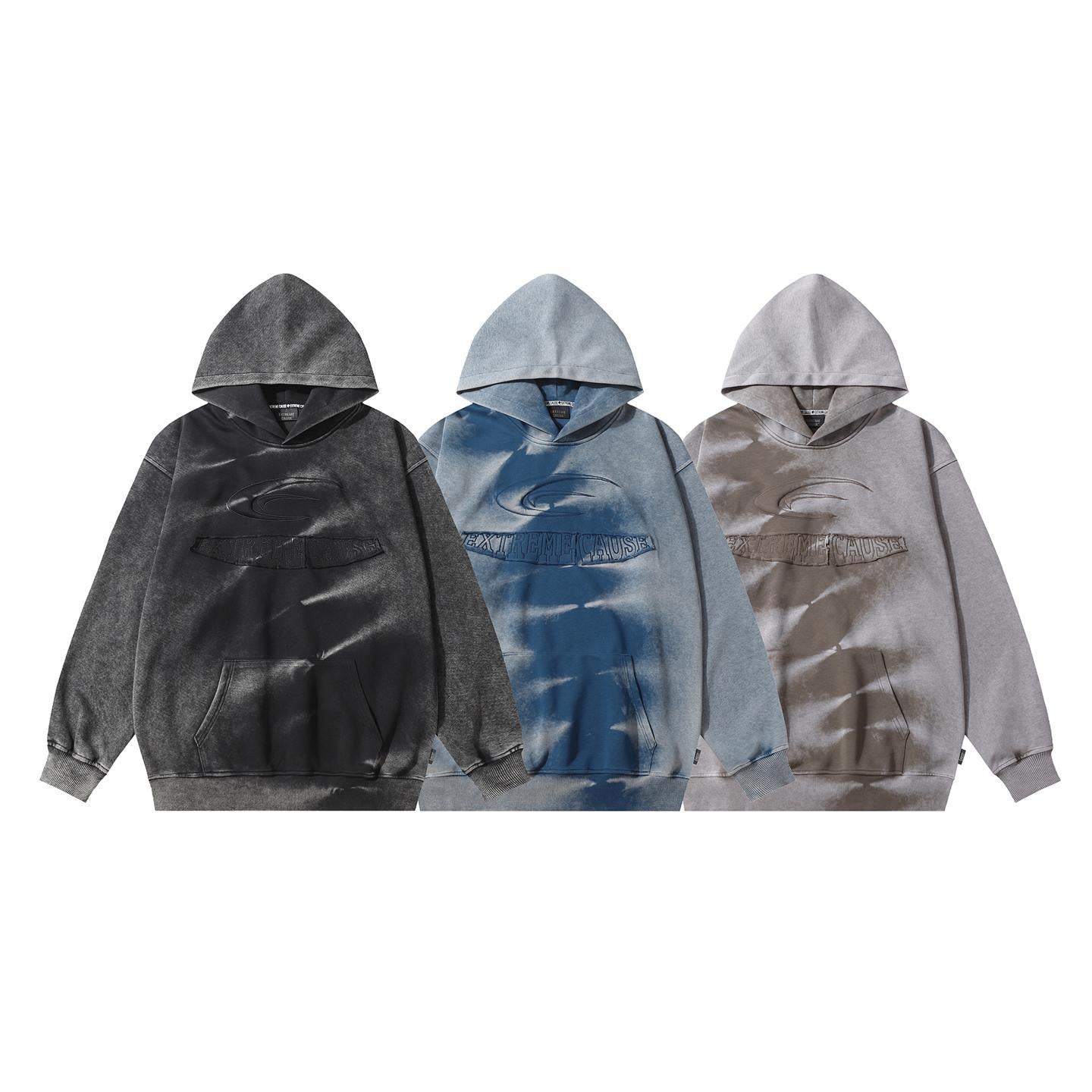 Tie-Dye Vintage Letter Hoodie Unisex Casual Sweatshirt