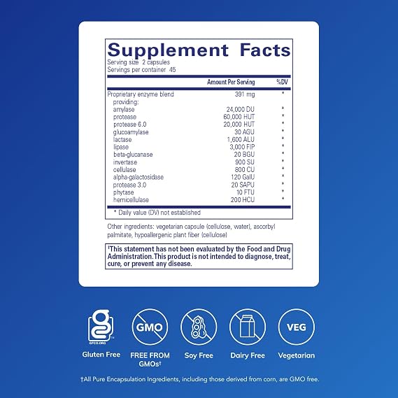 Pure Encapsulations Digestive Enzymes Ultra – Digestive Support Supplement, 90 Capsules