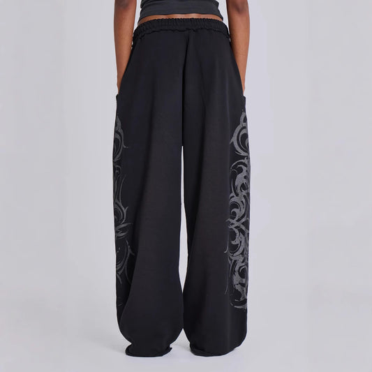 Spicy Girl Print Sweatpants Streetwear Wide Leg Casual Pants