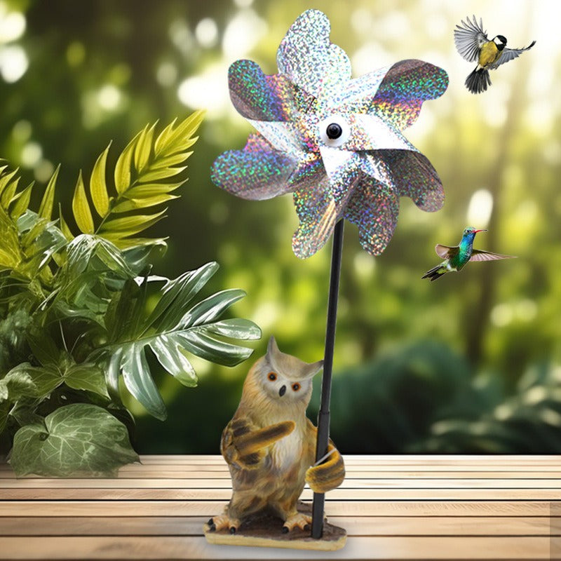 Owl Windmill Garden Decoration – Creative Resin Yard & Courtyard Ornament