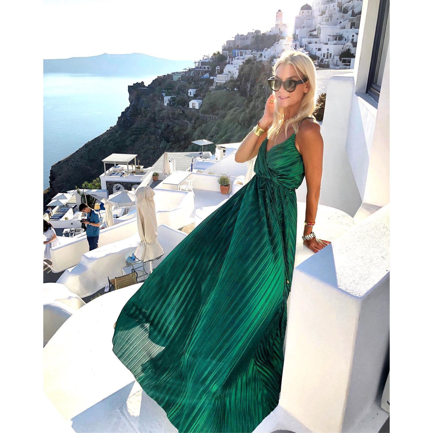 Sexy Strapless Pleated Dress with INS Belt Loose Flare Dress