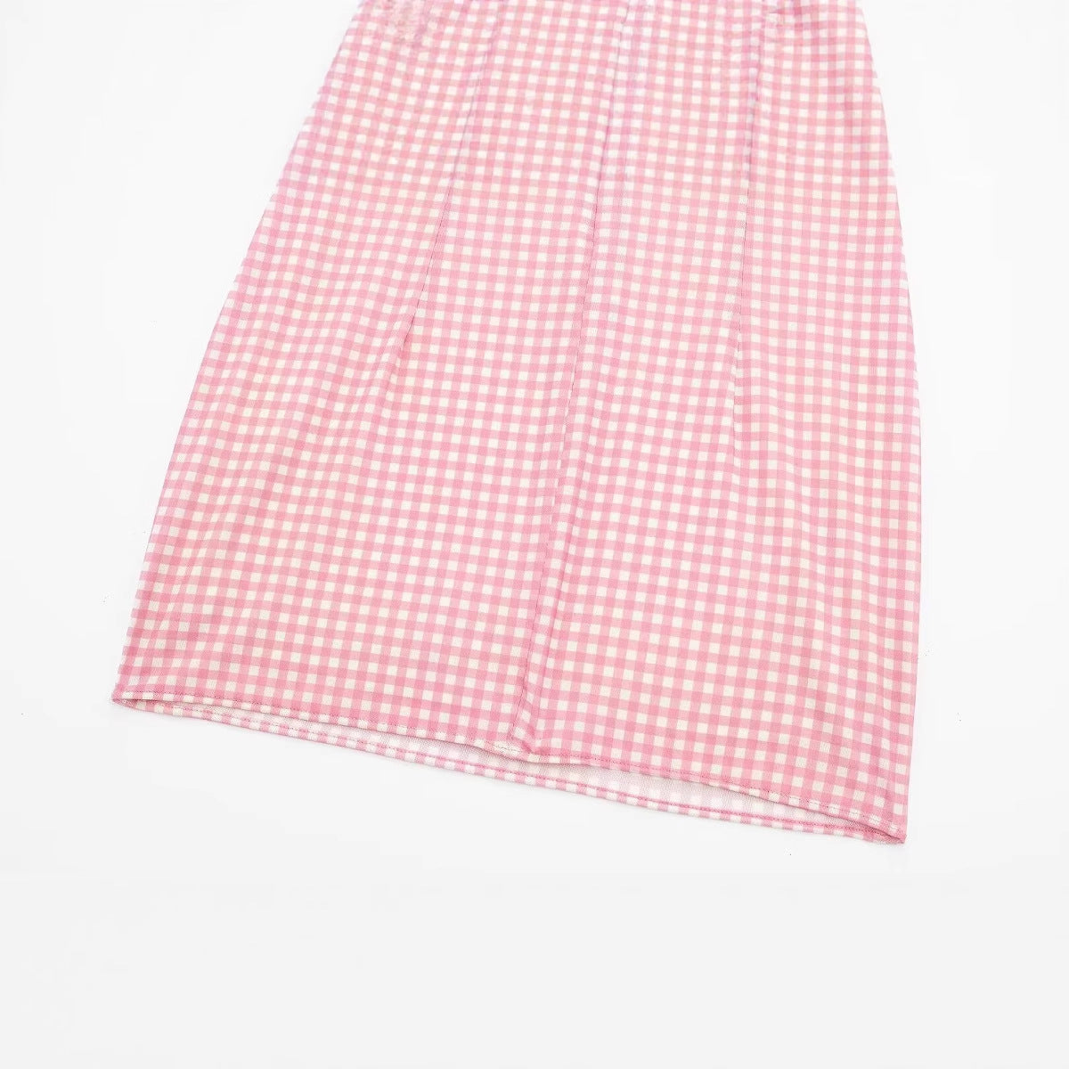 Round neck short sleeved pink short sleeved dress with short skirt for women