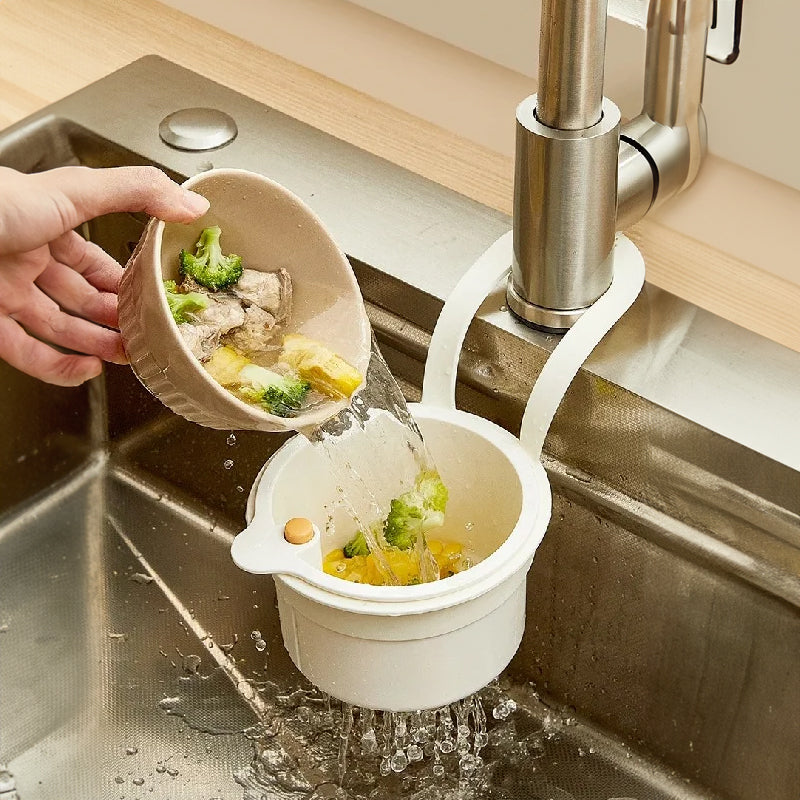 Adjustable Hanging Sink Drain Basket for Kitchen Sink, Food Waste Separator, Filter Basket & Fruit Washing Strainer