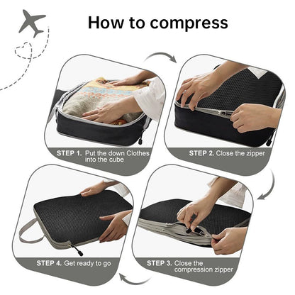 Travel Packing Cubes – Ultrathin Expandable Luggage Organizer Set