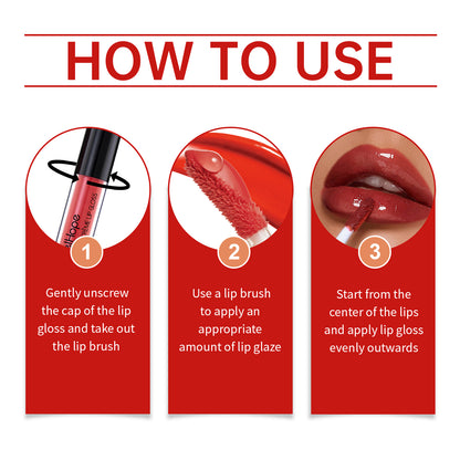 Lip Glaze, Moisturizing And Hydrating, Easy To Color, Not Easy To Stick Cup Long-Lasting Portable Lipstick Glaze