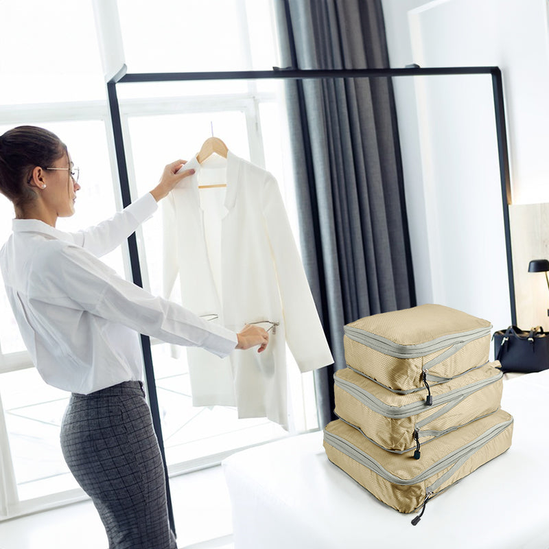 Travel Packing Cubes – Ultrathin Expandable Luggage Organizer Set