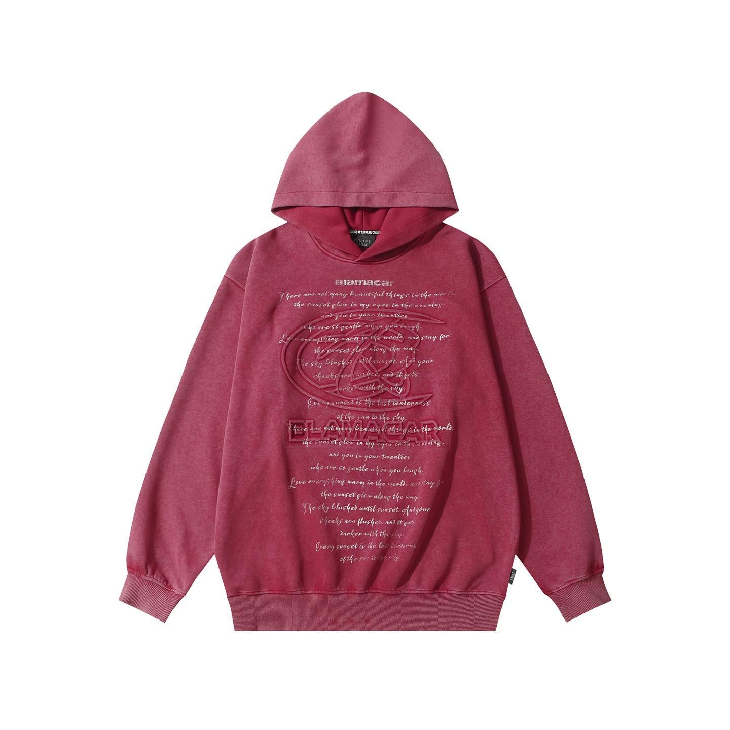 Make an old letter printed hooded sweatshirt