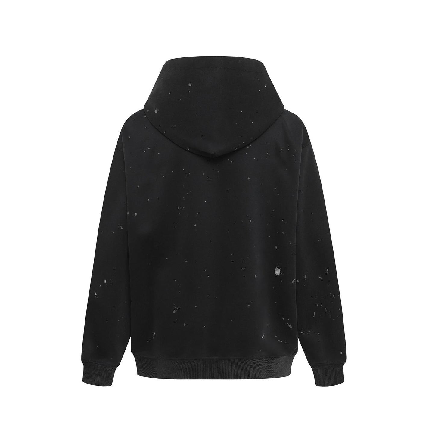 Spider web letter splashed ink hoodie