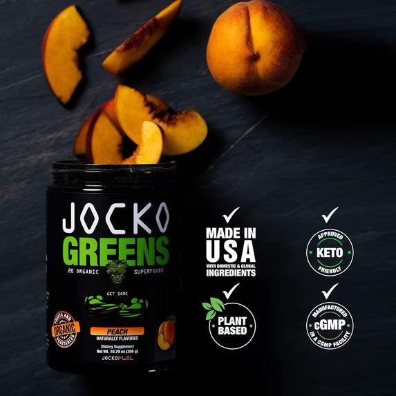 Jocko Fuel Organic Greens & Superfood Powder – Peach Flavor | 30 Servings