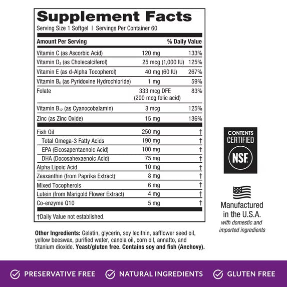 EyePromise Restore Eye Health Supplement – Essential Nutrients for Eye Health, 60 Softgels