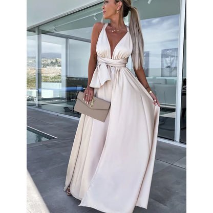 Sexy Adjustable Strap Dress with Slit - Loose and Casual Design for Spring and Summer