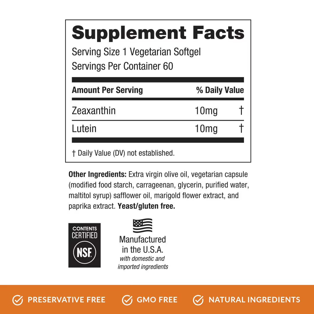 EyePromise Zeaxanthin + Lutein Eye Health Supplement – Healthy Vision Support, 60 Softgels