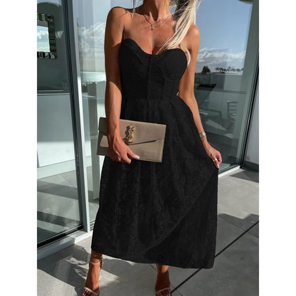 Sexy Wrap Chest Dress INS Casual Holiday Loose Lace Dress