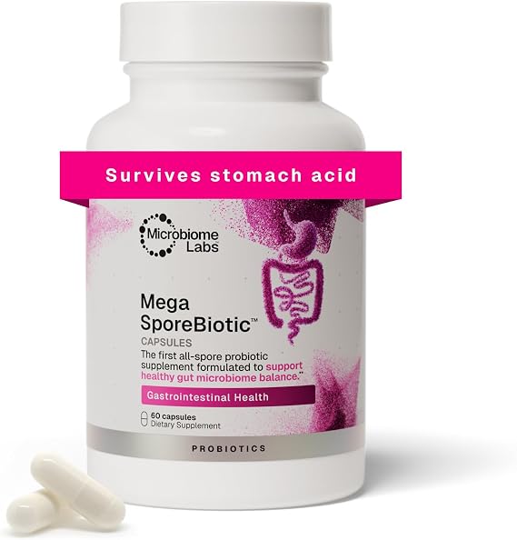 Microbiome Labs MegaSporeBiotic – Spore-Based Probiotic Supplement, 60 Capsules