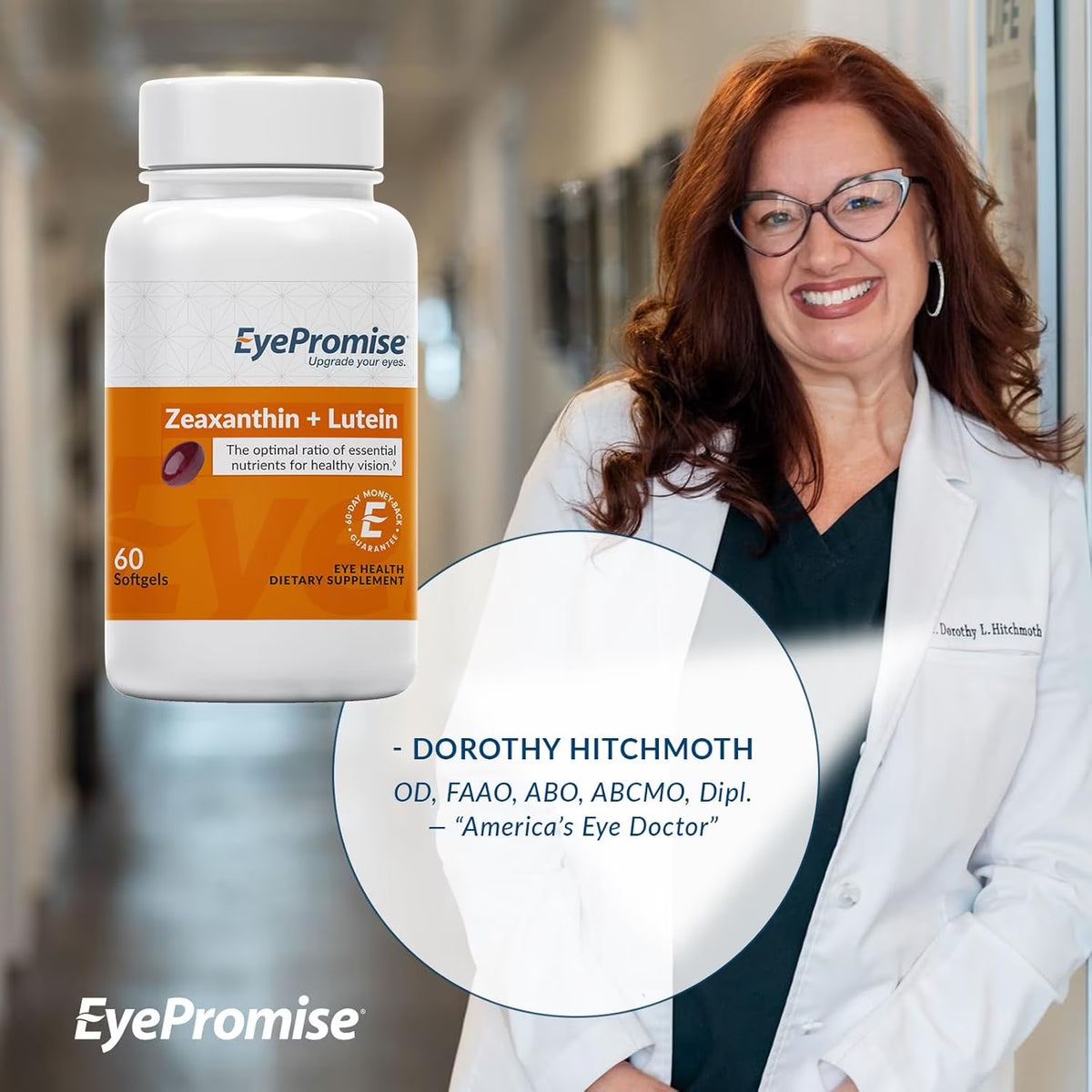 EyePromise Zeaxanthin + Lutein Eye Health Supplement – Healthy Vision Support, 60 Softgels