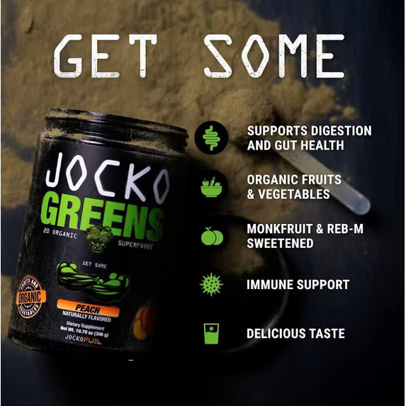 Jocko Fuel Organic Greens & Superfood Powder – Peach Flavor | 30 Servings