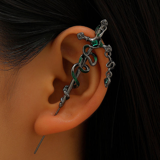 Snake-shaped earrings with a wraparound design