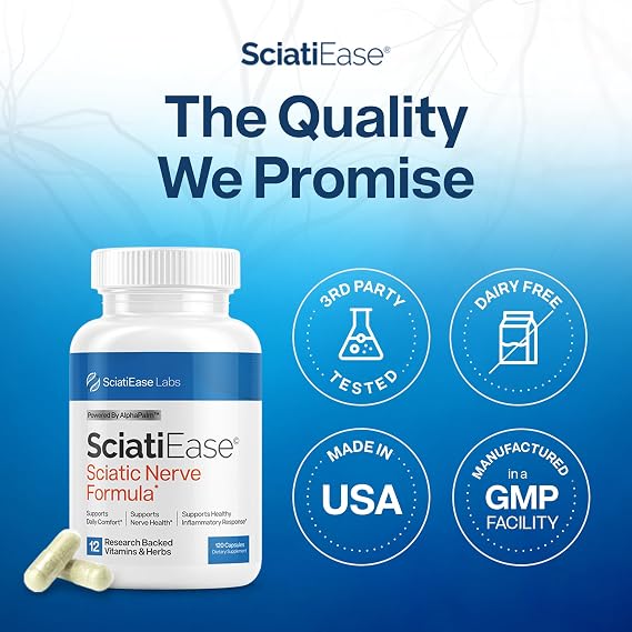 SciatiEase Sciatic Nerve Formula – Nerve Health & Daily Comfort Support, 120 Capsules