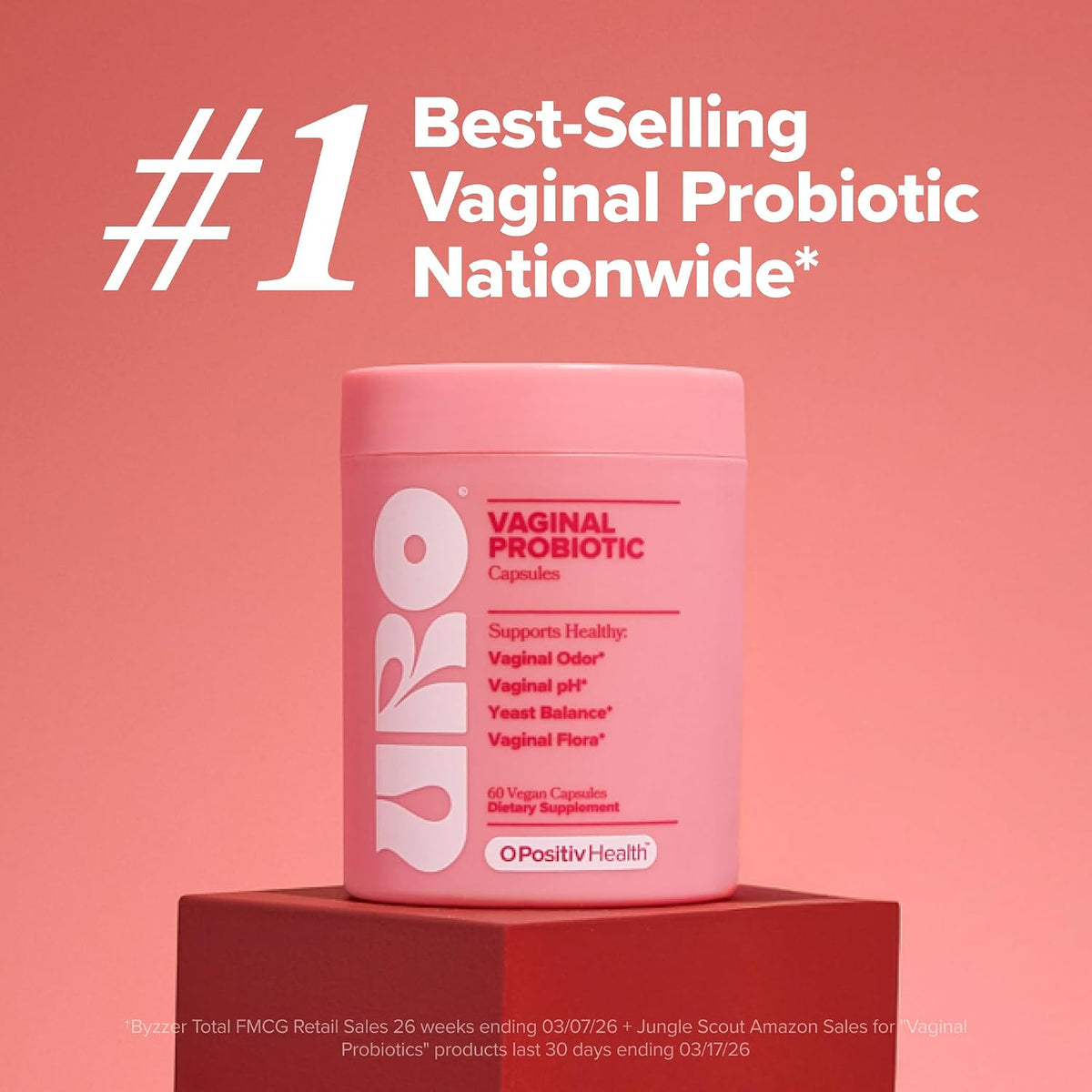 O Positiv Health Vaginal Probiotic Capsules – Women’s Probiotic Supplement, 60 Vegan Capsules