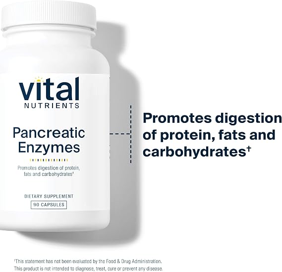 Vital Nutrients Pancreatic Enzyme – Digestive Enzyme Supplement, 60 Capsules