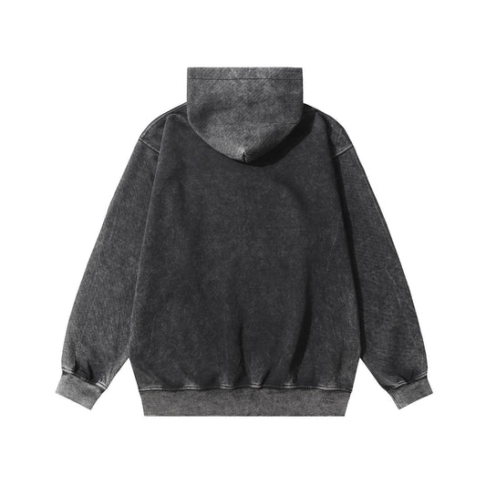 Make an old letter printed hooded sweatshirt