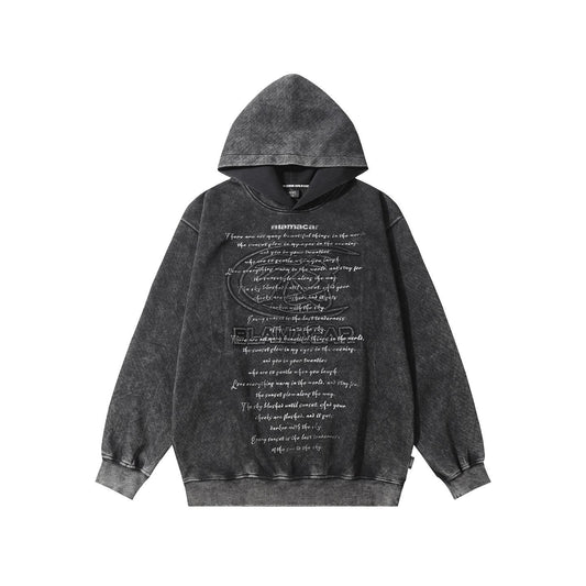 Make an old letter printed hooded sweatshirt