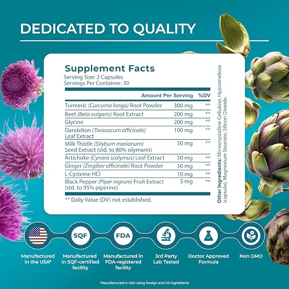 PureHealth Research Liver Health Formula – Liver Support Supplement, 60 Vegetarian Capsules