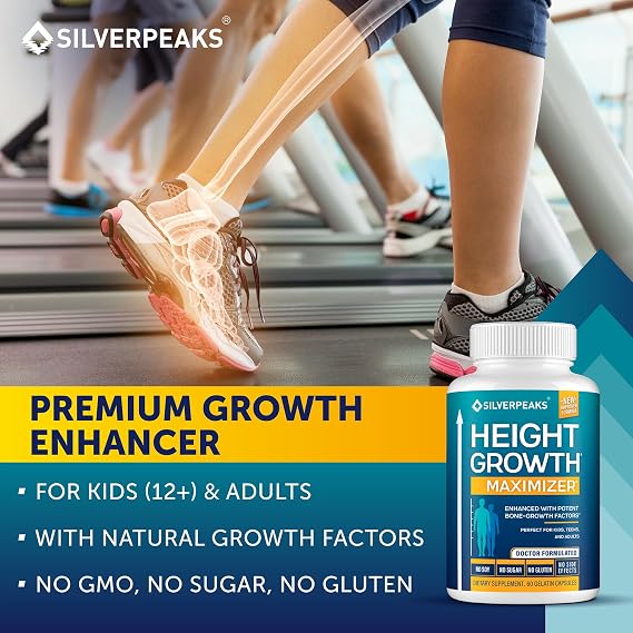 SilverPeaks Height Growth Maximizer – Bone Growth & Joint Support, 60 Capsules