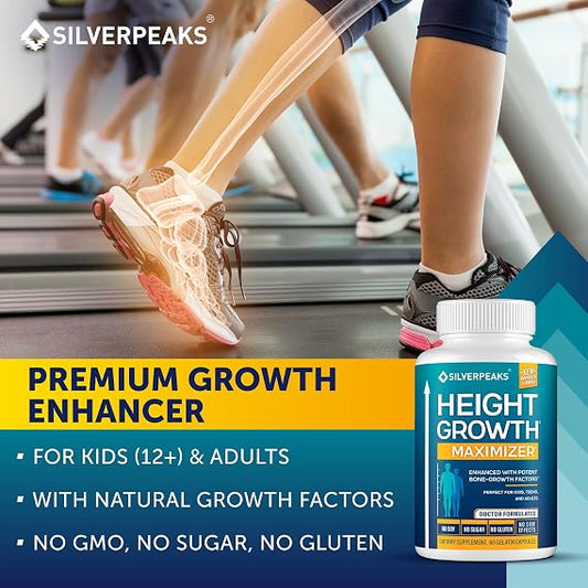 SilverPeaks Height Growth Maximizer – Bone Growth & Joint Support, 60 Capsules