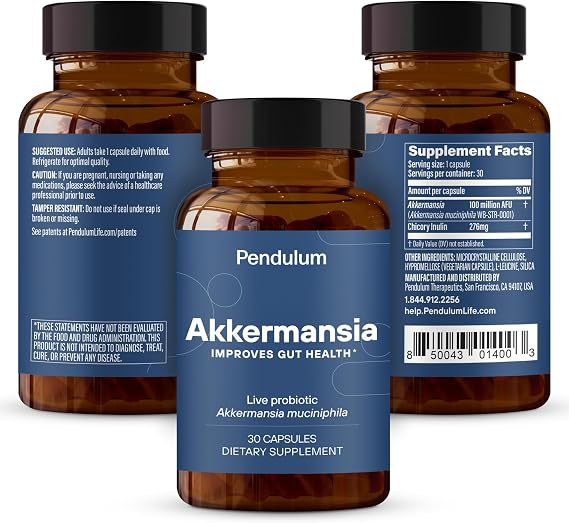 Pendulum Akkermansia – Gut Microbiome Probiotic Supplement, 30 Capsules