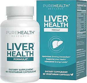 PureHealth Research Liver Health Formula – Liver Support Supplement, 60 Vegetarian Capsules