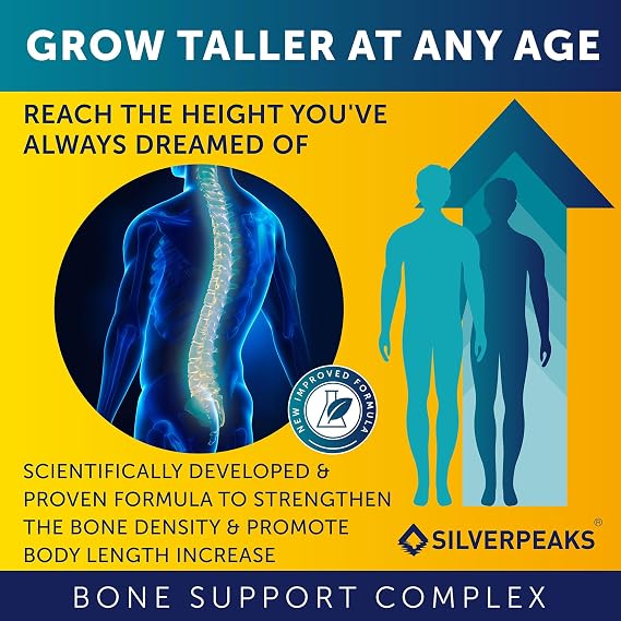 SilverPeaks Height Growth Maximizer – Bone Growth & Joint Support, 60 Capsules