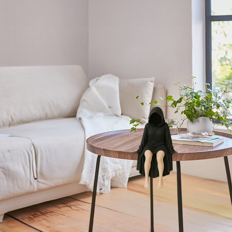 Halloween Female Sitting Statue Desktop Ornament for Bedroom & Living Room Decor