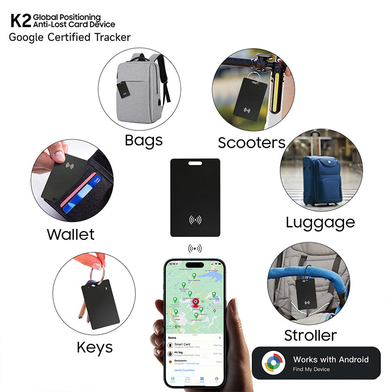 Android Bluetooth Tracker Card Supports Google Find My Keys - Luggage