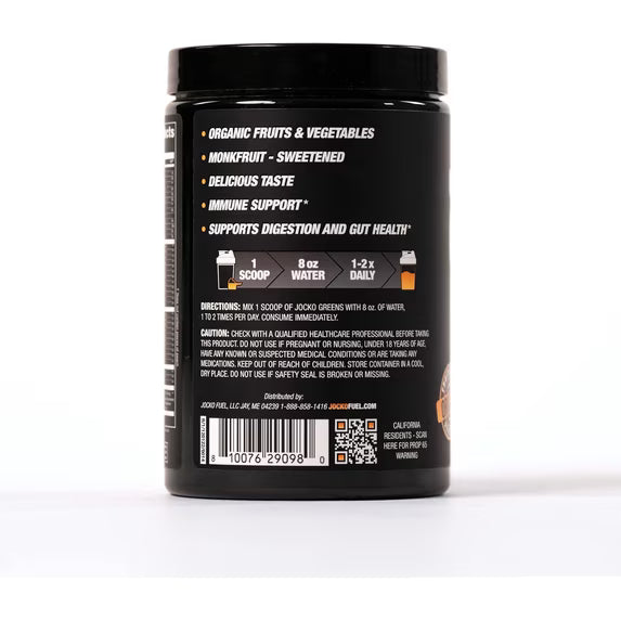 Jocko Fuel Organic Greens & Superfood Powder – Peach Flavor | 30 Servings