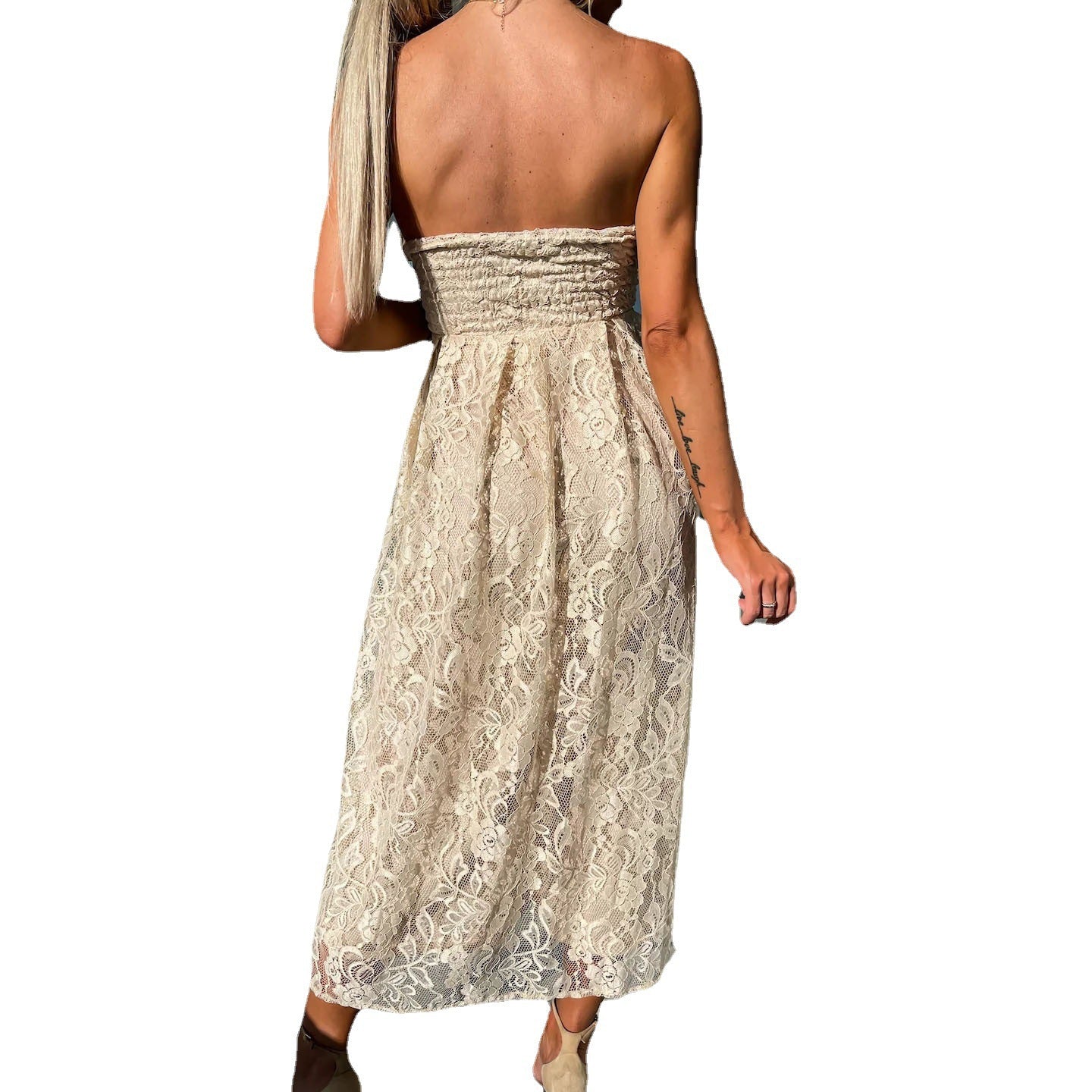 Sexy Wrap Chest Dress INS Casual Holiday Loose Lace Dress