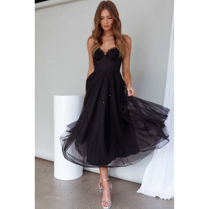 Sexy Strapless Casual Dress for Women Spring Summer Style