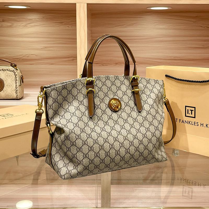 Large Capacity Genuine Leather Shoulder Bag – Handheld, Crossbody & Tote