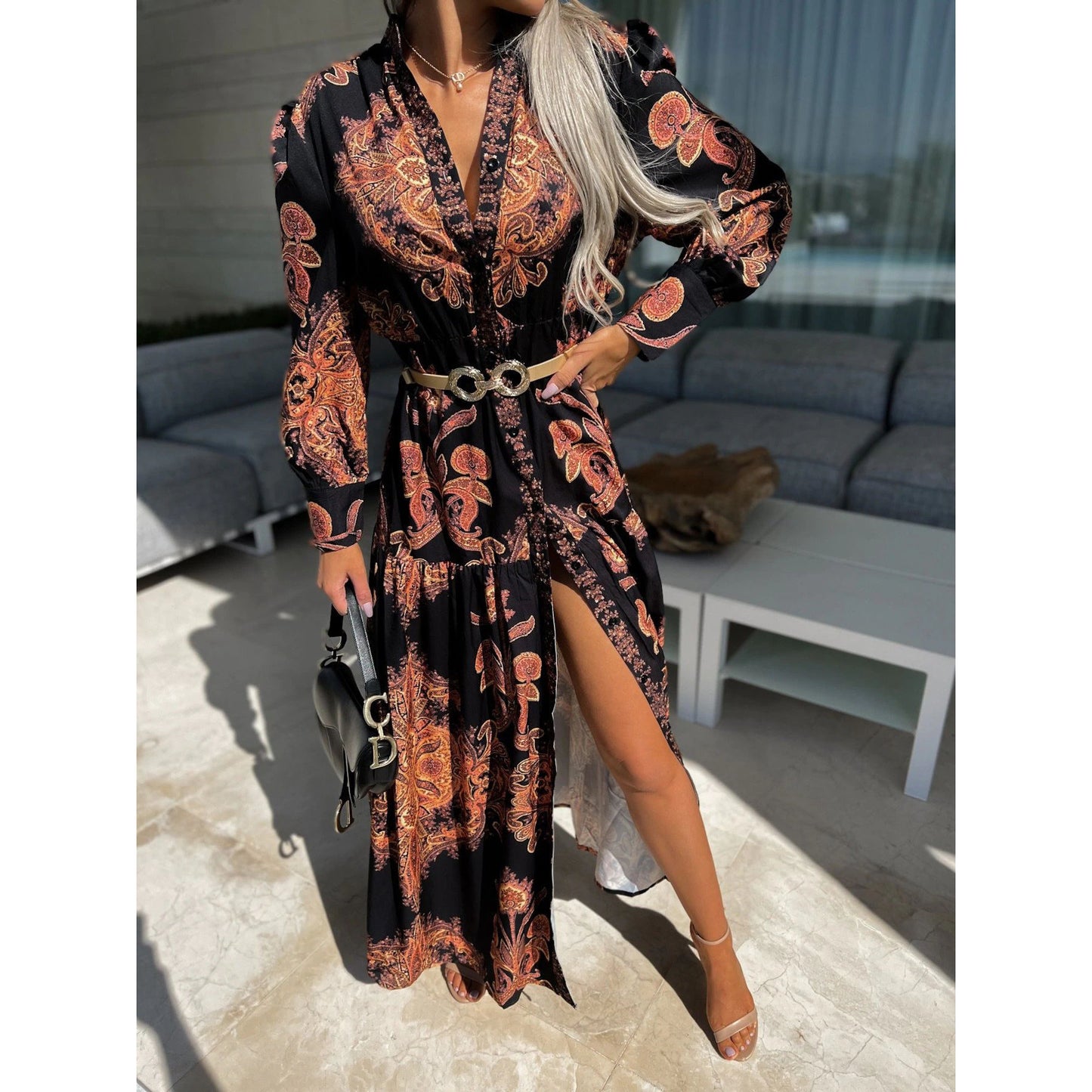 Bohemian Casual Long Dress Loose Holiday Dress