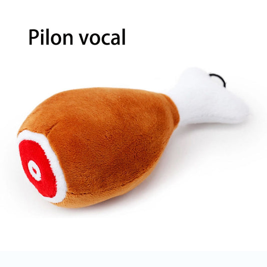 Big Chicken Leg Plush Dog Toy – Bite-Resistant Squeaky Pet Toy