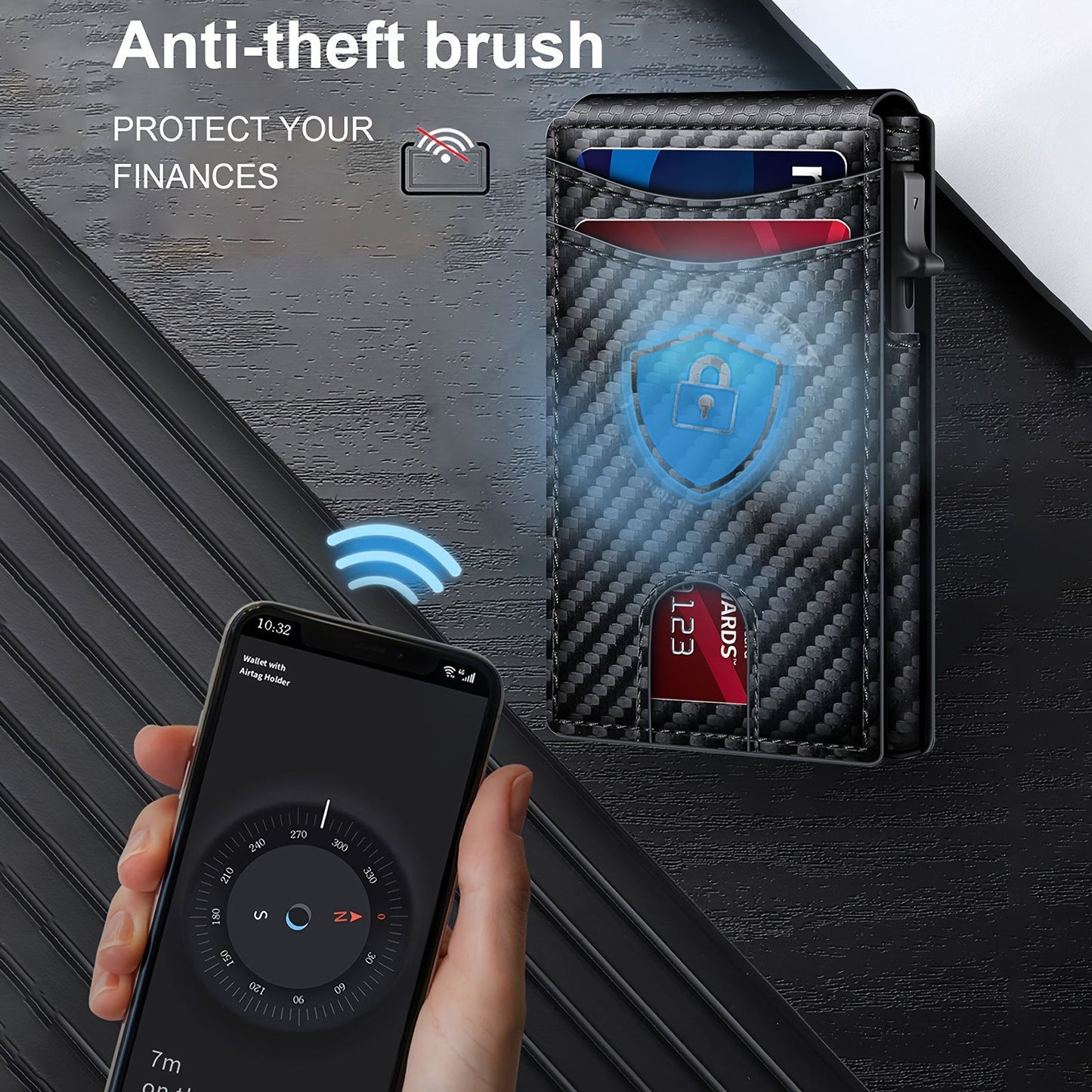 Carbon fiber patterned men's wallet