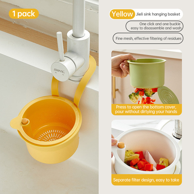 Adjustable Hanging Sink Drain Basket for Kitchen Sink, Food Waste Separator, Filter Basket & Fruit Washing Strainer