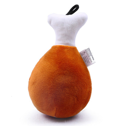 Big Chicken Leg Plush Dog Toy – Bite-Resistant Squeaky Pet Toy