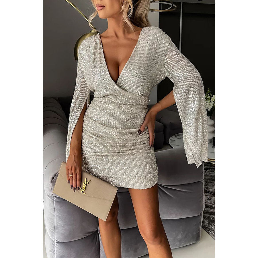 Shiny Sequin Dress for Party Gathering INS Casual Fashion Fitted Women's Dress