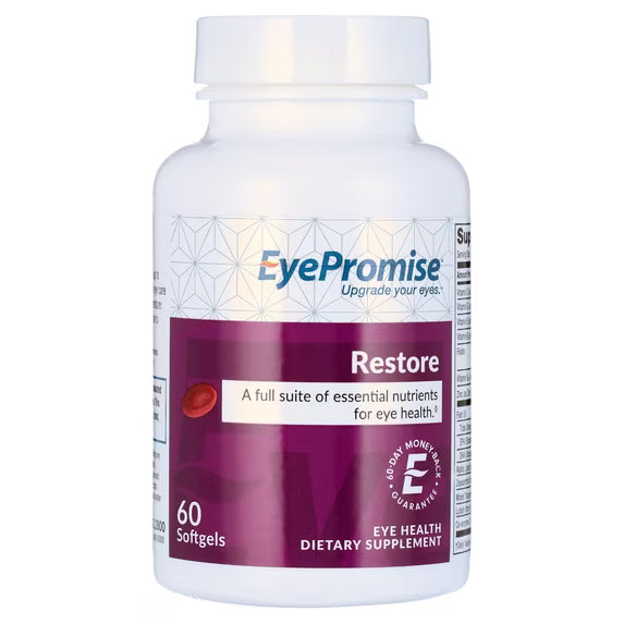 EyePromise Restore Eye Health Supplement – Essential Nutrients for Eye Health, 60 Softgels