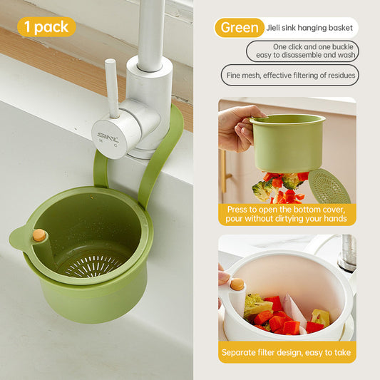 Adjustable Hanging Sink Drain Basket for Kitchen Sink, Food Waste Separator, Filter Basket & Fruit Washing Strainer