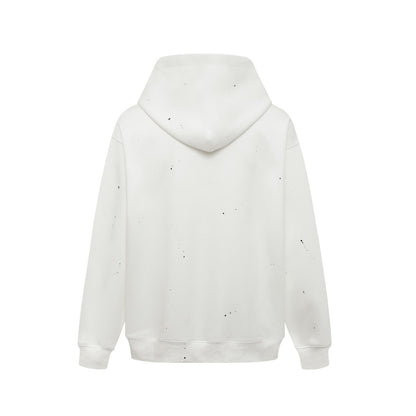 Spider web letter splashed ink hoodie