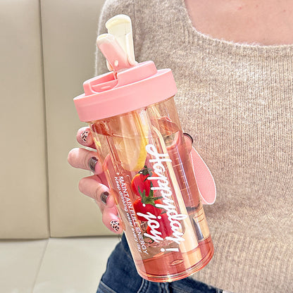 High appearance level plastic straw water bottle pc large-capacity water cup