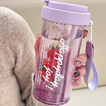 High appearance level plastic straw water bottle pc large-capacity water cup